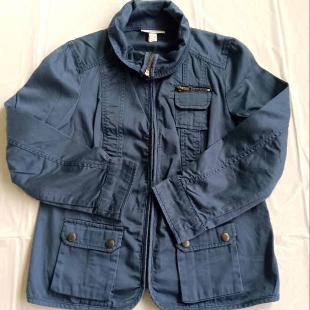 Style & Co Petite Navy Cotton Jacket